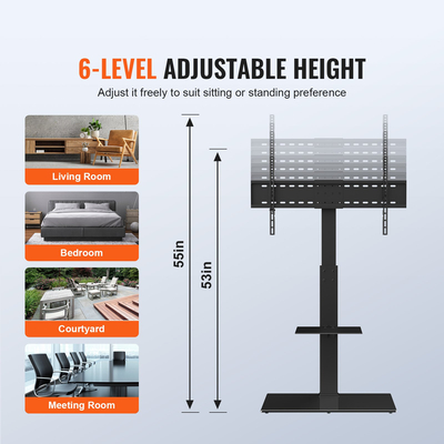 Βάση τηλεόρασης VEVOR Περιστρεφόμενη βάση τηλεόρασης γενικής χρήσης για τηλεοράσεις 32-85 ιντσών Ρυθμιζόμενο ύψος
