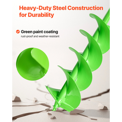 Τρυπάνι VEVOR με τρυπάνι 2,36 x 31,1 ίντσες, εργαλείο φύτευσης με σπειροειδή στύλο