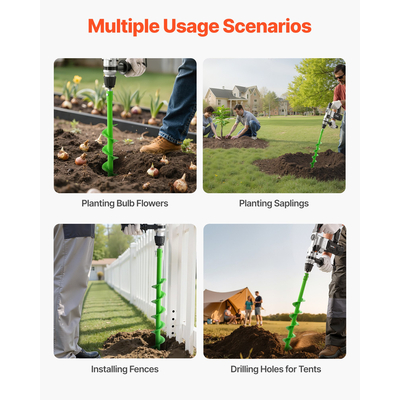 Τρυπάνι VEVOR με τρυπάνι 2,36 x 31,1 ίντσες, εργαλείο φύτευσης με σπειροειδή στύλο