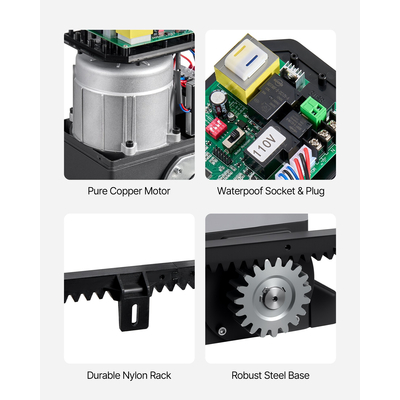 VEVOR Ηλεκτρικό Ανοιχτήρι Συρόμενης Πόρτας 400W με Αισθητήρα Υπερύθρων και Gear Track 2204lbs