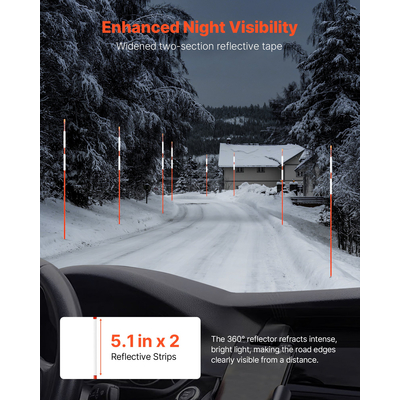 VEVOR 100 τεμάχια ανακλαστικοί δείκτες δρόμου 5/16" Dia 72 in ανακλαστήρες χιονιού