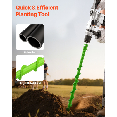 Τρυπάνι VEVOR με τρυπάνι 1,57 x 31,1 ίντσες, εργαλείο φύτευσης με σπειροειδή στύλο