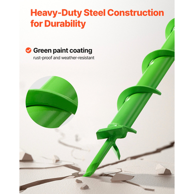 Τρυπάνι VEVOR με τρυπάνι 1,57 x 31,1 ίντσες, εργαλείο φύτευσης με σπειροειδή στύλο