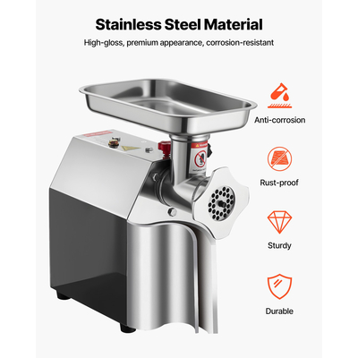 VEVOR Επαγγελματική Ηλεκτρική Μηχανή Κρεατομηχανής 5,5 Lbs/Min για Γεμιστή Λουκάνικου Κουζίνας
