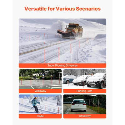 VEVOR 50 τεμάχια ανακλαστικοί δείκτες δρόμου 5/16" Dia 60 ίντσες ανακλαστήρες χιονιού