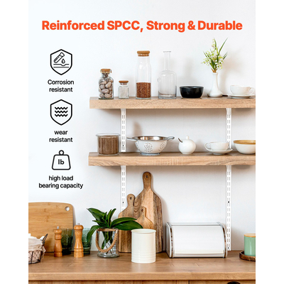 Ράφι VEVOR Ράφι 60 ιντσών, 5 τεμάχια, ρυθμιζόμενο, επιτοίχιο ράφι από ατσάλι