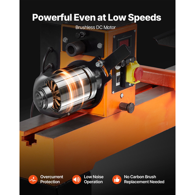 Τόρνος Ξυλουργικής VEVOR 1,5 HP 16 x 40 ίντσες Τόρνος Ξύλου Μεταβλητής Ταχύτητας 0-3200 Σ.Α.Λ.