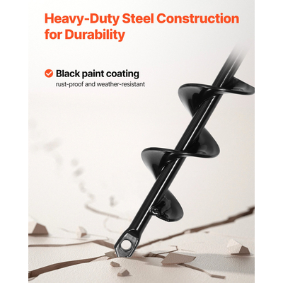 Τρυπάνι VEVOR με τρυπάνι 1,57 x 8,67 ίντσες, εργαλείο φύτευσης με σπειροειδή στύλο