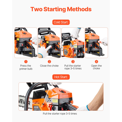 Αλυσοπρίονο Βενζίνης VEVOR 58cc 2,7 HP Αλυσοπρίονο Βενζίνης 20 ιντσών για κοπή ξύλου