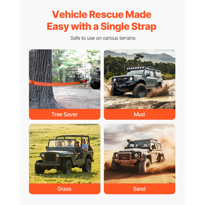 Καλώδιο ρυμούλκησης αυτοκινήτου VEVOR, σχοινί ρυμούλκησης 36000 λίβρες, 30 πόδια, 3 ίντσες, έκτακτης ανάγκης, βαρέως τύπου