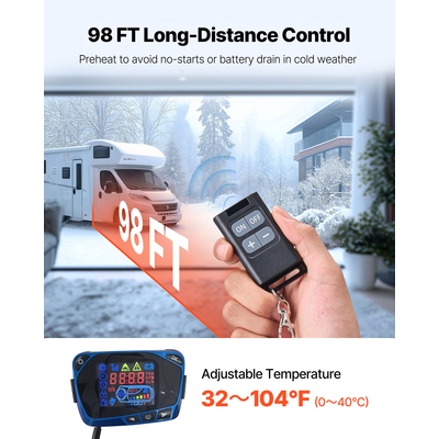 Θερμαντήρας αέρα ντίζελ VEVOR Θερμαντήρας στάθμευσης ντίζελ 8 kW DC 12-24 V Μπλε διακόπτης LCD
