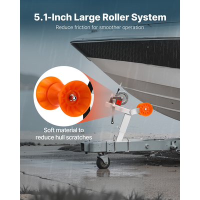 Βάση Βαρούλκου Ρυμούλκησης Σκάφους VEVOR με Ράουλο Βάση Βαρούλκου Σκάφους 544 kg