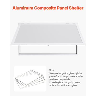 VEVOR 188x102 cm Στάθμη Παραλαβής με Παράθυρο, Φορτηγό Σέρβις Τροφίμων, Τέντα