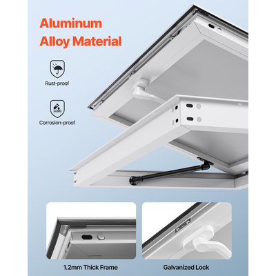 VEVOR 188x102 cm Στάθμη Παραλαβής με Παράθυρο, Φορτηγό Σέρβις Τροφίμων, Τέντα