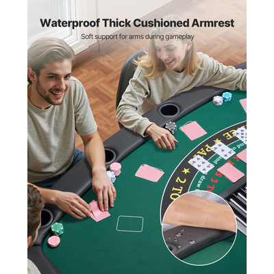 Πτυσσόμενο τραπέζι πόκερ VEVOR 1828,8 mm Πτυσσόμενο τραπέζι καζίνο Texas Holdem για 7 παίκτες