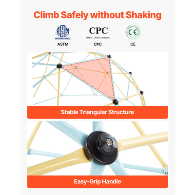 VEVOR Γεωμετρικός θόλος αναρρίχησης 10FT, 1000LBS, Γυμναστήριο ζούγκλας για παιδιά