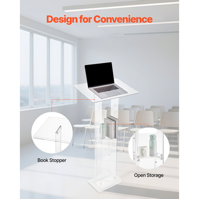 Βάση VEVOR Podium 50 ιντσών, φορητή ακρυλική βάση ανάγνωσης με μεγάλη επιφάνεια ανάγνωσης και αποθήκευσης