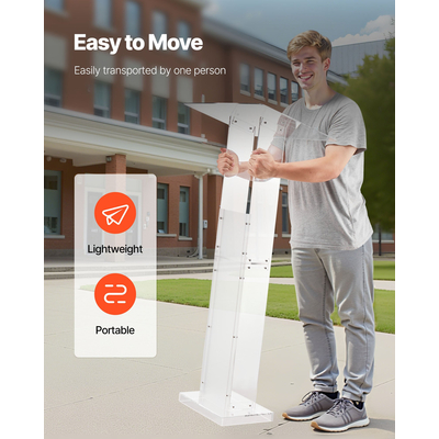 Βάση VEVOR Podium 50 ιντσών, φορητή ακρυλική βάση ανάγνωσης με μεγάλη επιφάνεια ανάγνωσης και αποθήκευσης