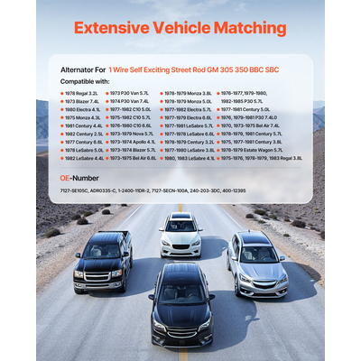 Δυναμό αυτοκινήτου VEVOR για Apollo 4.1L 1973-1974 1978-1979 Century 3.2L