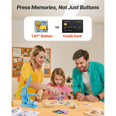 Μηχανή κατασκευής κουμπιών VEVOR, μηχανή κατασκευής καρφιτσών 50 x 50 mm, τετράγωνη, 100 τεμάχια, εξαρτήματα κουμπιών