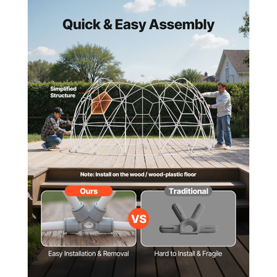 VEVOR Σκηνή Κήπου με Φυσαλίδες 12 x 7,2 πόδια για Εξωτερικό Διαφανή Γεωδαιτικό Θόλο για 4-7 Άτομα