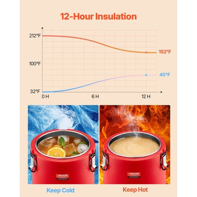 Μονωμένος Διανομέας Ροφημάτων VEVOR για Ζεστά και Κρύα Ροφήματα Κανάτα Ψύξης 2,2 Gal/8 L