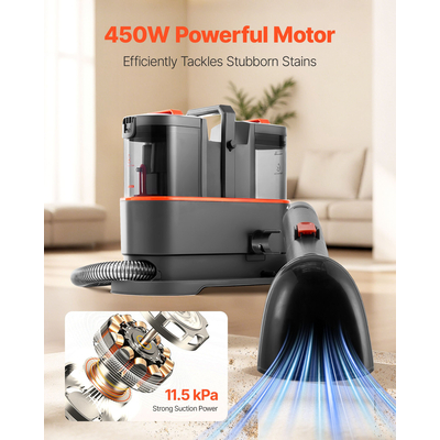 Φορητή μηχανή καθαρισμού χαλιών VEVOR 11.5Kpa καθαριστικό ταπετσαρίας για χαλιά αυτοκινήτου