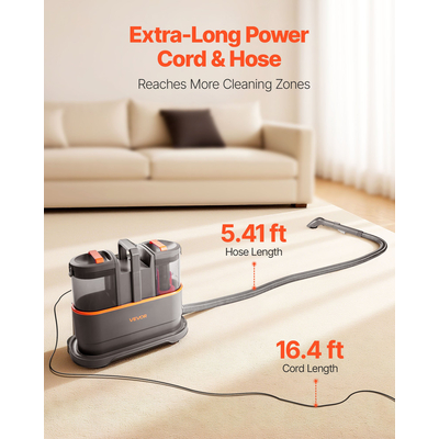 Φορητή μηχανή καθαρισμού χαλιών VEVOR 11.5Kpa καθαριστικό ταπετσαρίας για χαλιά αυτοκινήτου