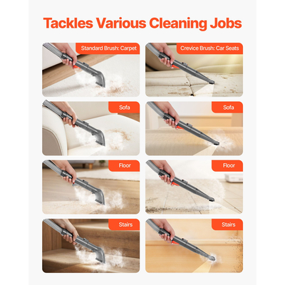 Φορητή μηχανή καθαρισμού χαλιών VEVOR 11.5Kpa καθαριστικό ταπετσαρίας για χαλιά αυτοκινήτου