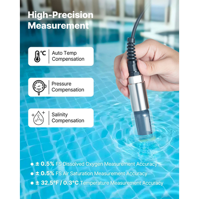 Φορητό κιτ μετρητή διαλυμένου οξυγόνου VEVOR 0,0-20,0 mg/L
