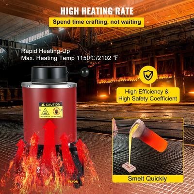 Ηλεκτρικό κιτ φούρνου τήξης χρυσού VEVOR με κεραμικό καλούπι πλινθώματος χωνευτηρίου 3 kg