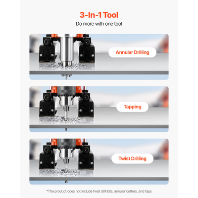 Μαγνητική πρέσα τρυπανιού VEVOR Πρέσα τρυπανιού Mag 1400 W Ρυθμιζόμενη ταχύτητα 0-850 σ.α.λ.