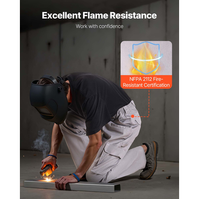 Παντελόνι VEVOR FR για άνδρες, ανθεκτικό στη φλόγα, παντελόνι cargo με πολλές τσέπες, μέγεθος M, γκρι