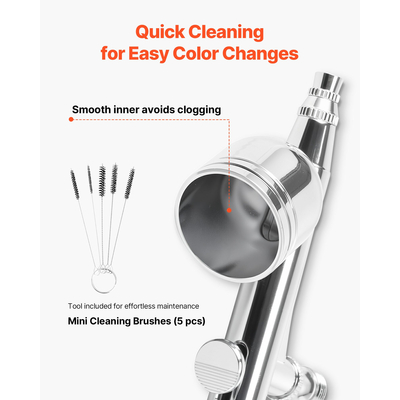 Κιτ Αερογράφου VEVOR Κιτ Αερογράφου 1/6 HP Αεροσυμπιεστής 1 Αερογράφος 3 Μύτες Βαφής