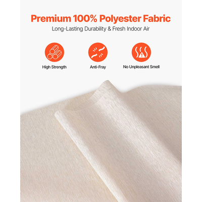 Στόρια VEVOR με Επεκτεινόμενη Ράγα 116 έως 218 cm W, Κόψιμο Ανοιχτό Καφέ