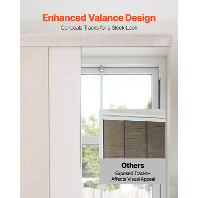 Στόρια VEVOR με Επεκτεινόμενη Ράγα 116 έως 218 cm W, Κόψιμο Ανοιχτό Καφέ