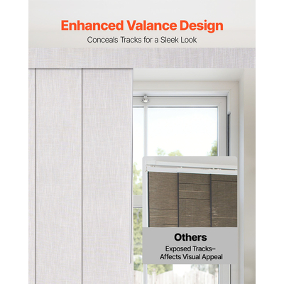 Στόρια VEVOR με Επεκτεινόμενη Ράγα 116 έως 218 cm W με δυνατότητα περικοπής, ανοιχτό γκρι