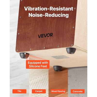 VEVOR Cajon Box Drum Birchwood Κρουστά με Ταμπούρο, Τσάντα Ταξιδιού