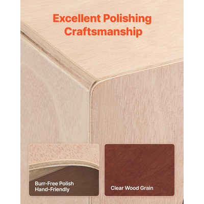 VEVOR Ξύλινο κρουστό όργανο Cajon Box Drum από ξύλο σημύδας με σύρματα ταμπούρου