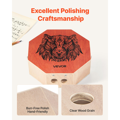 VEVOR Μοναδικό Κουτί Κρουστών από Ξύλο Σημύδας με Χορδές Κιθάρας