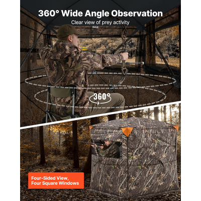Φορητό στόρι κυνηγιού VEVOR, διαφανές στόρι εδάφους για ελάφια, τσάντα μεταφοράς 2-3 ατόμων