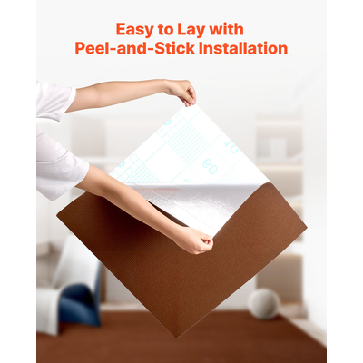 Πλακάκια χαλιού VEVOR 610x610 mm 20 τεμάχια αυτοκόλλητα χαλιά με αυτοκόλλητο καφέ χρώμα