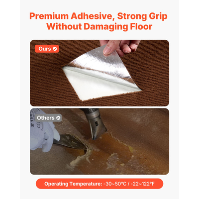 Πλακάκια χαλιού VEVOR 610x610 mm 20 τεμάχια αυτοκόλλητα χαλιά με αυτοκόλλητο καφέ χρώμα