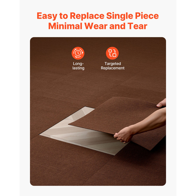 Πλακάκια χαλιού VEVOR 610x610 mm 20 τεμάχια αυτοκόλλητα χαλιά με αυτοκόλλητο καφέ χρώμα