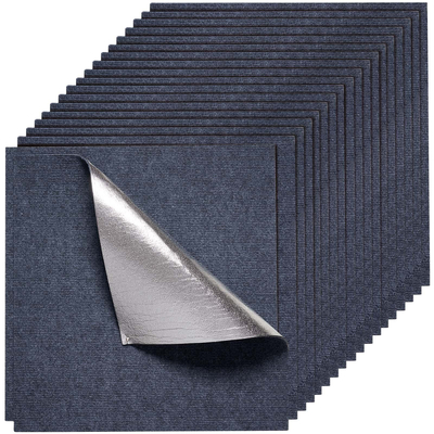Πλακάκια χαλιού VEVOR 610x610 mm 15 τεμάχια αυτοκόλλητα χαλιά αποκολλούμενα και κολλημένα σε γκρι χρώμα