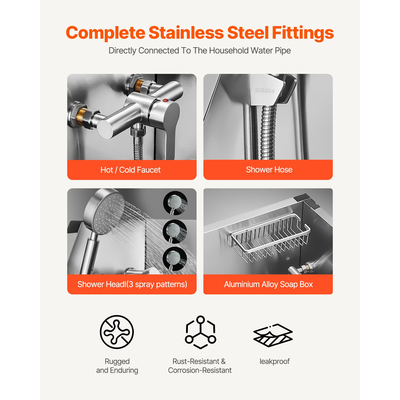 Μπανιέρα περιποίησης σκύλου VEVOR 96,5 cm από ανοξείδωτο ατσάλι με σκάλα και αριστερή πόρτα