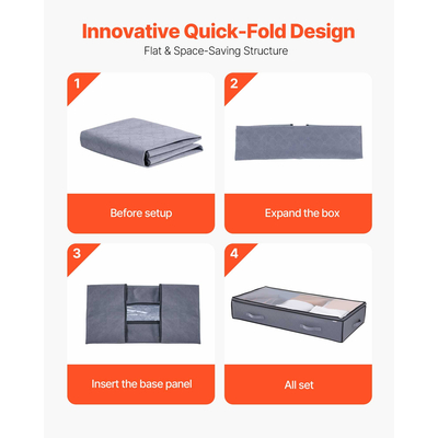 VEVOR Κουτί Οργάνωσης Παπουτσιών 90L με Αποθήκευση Κάτω από το Κρεβάτι, Στοιβαζόμενο με Διαφανές Καπάκι, 6 Τεμάχια