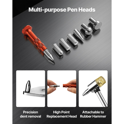 Κιτ εξολκέα βαθουλωμάτων VEVOR Εργαλεία επισκευής ζημιών φτερών αυτοκινήτου, επίπεδη μπάρα, αφαίρεση βαθουλωμάτων αυτοκινήτου