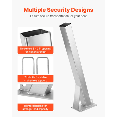 Βάση βαρούλκου VEVOR με βίδες U για γλώσσα ρυμούλκησης 76 mm Π x 76-101 mm Υ