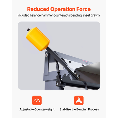 Φρένο VEVOR 24 ιντσών για λαμαρίνα και λαμαρίνα 0-135° 16 Ga, κάμψης, 5 δάχτυλα